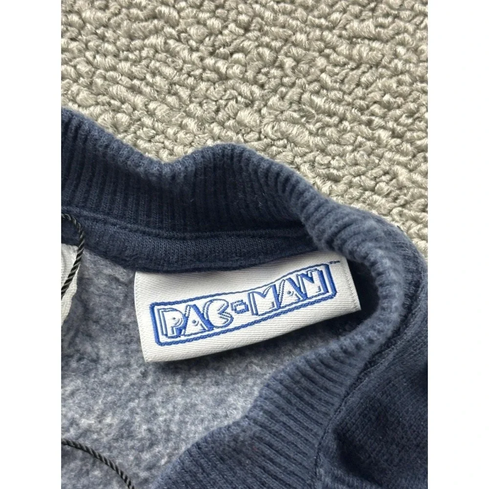 Vintage Zara Pac-Man Sweatshirt Boys 10‎ Blue Regular Graphic Cotton Blend Game